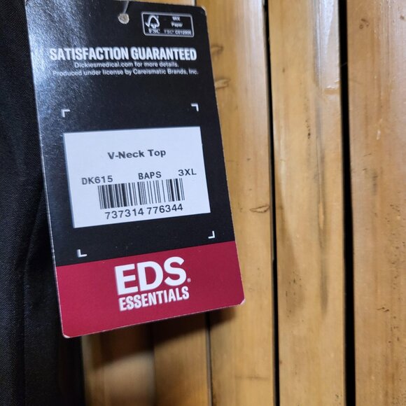 Dickie's Woman's EDS Essentials Medical V Neck Scrub Top 3XXL Black NEW - Picture 6 of 8